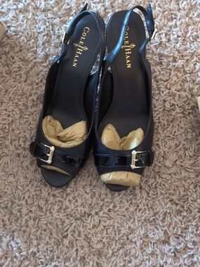 Black Heels With Gold Buckle